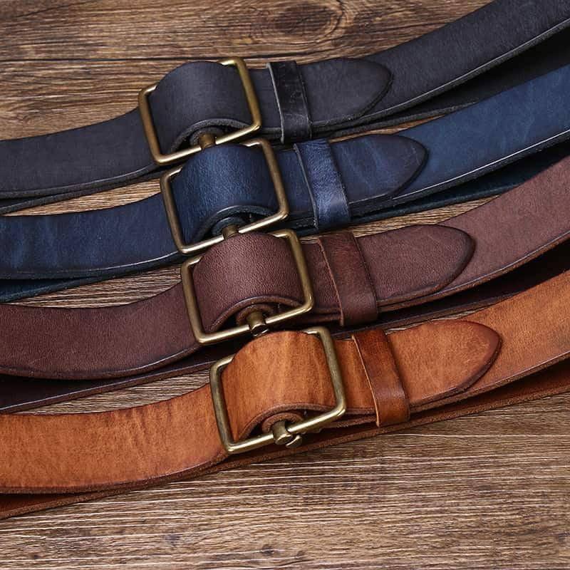 Eleganter Ledergürtel für Herren, Modell Strumiana