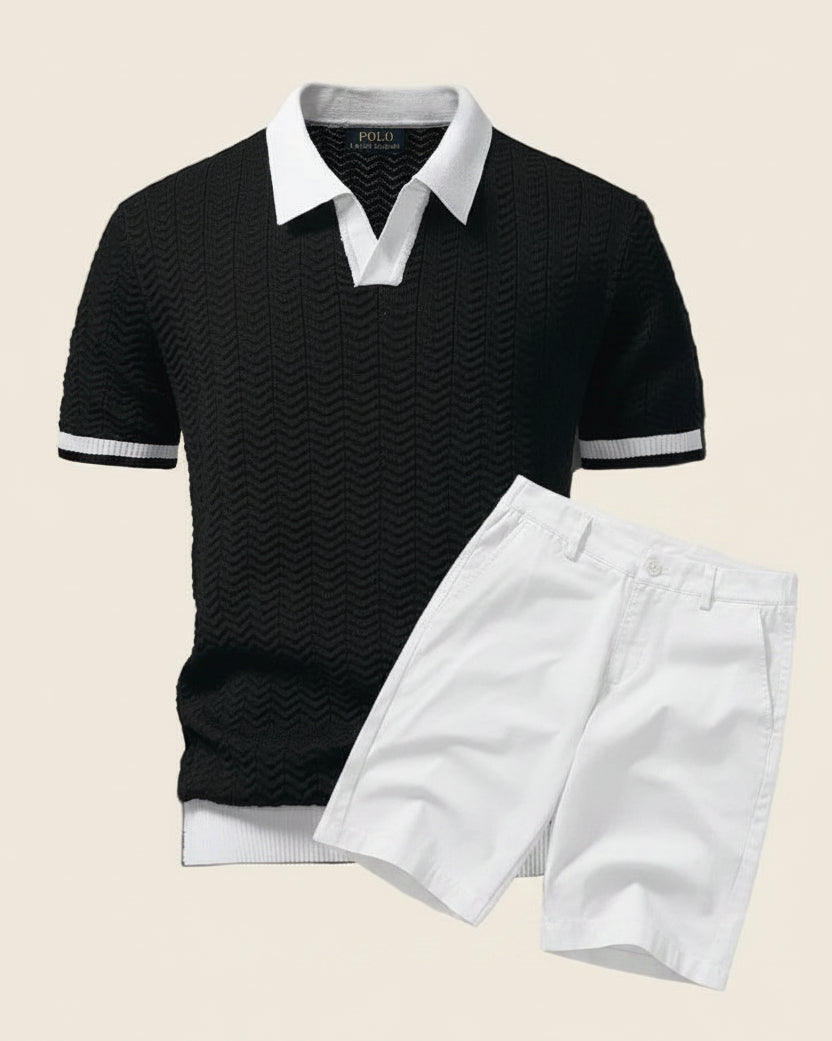 Poloshirt- und Shorts-Set im Old-Money-Stil