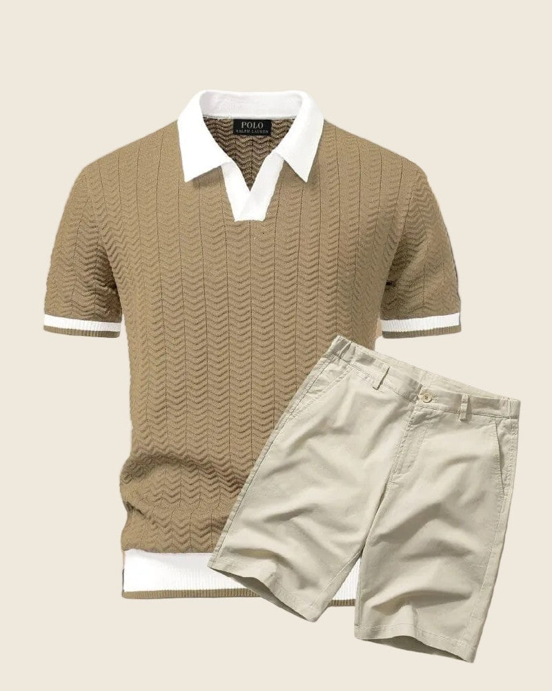 Poloshirt- und Shorts-Set im Old-Money-Stil