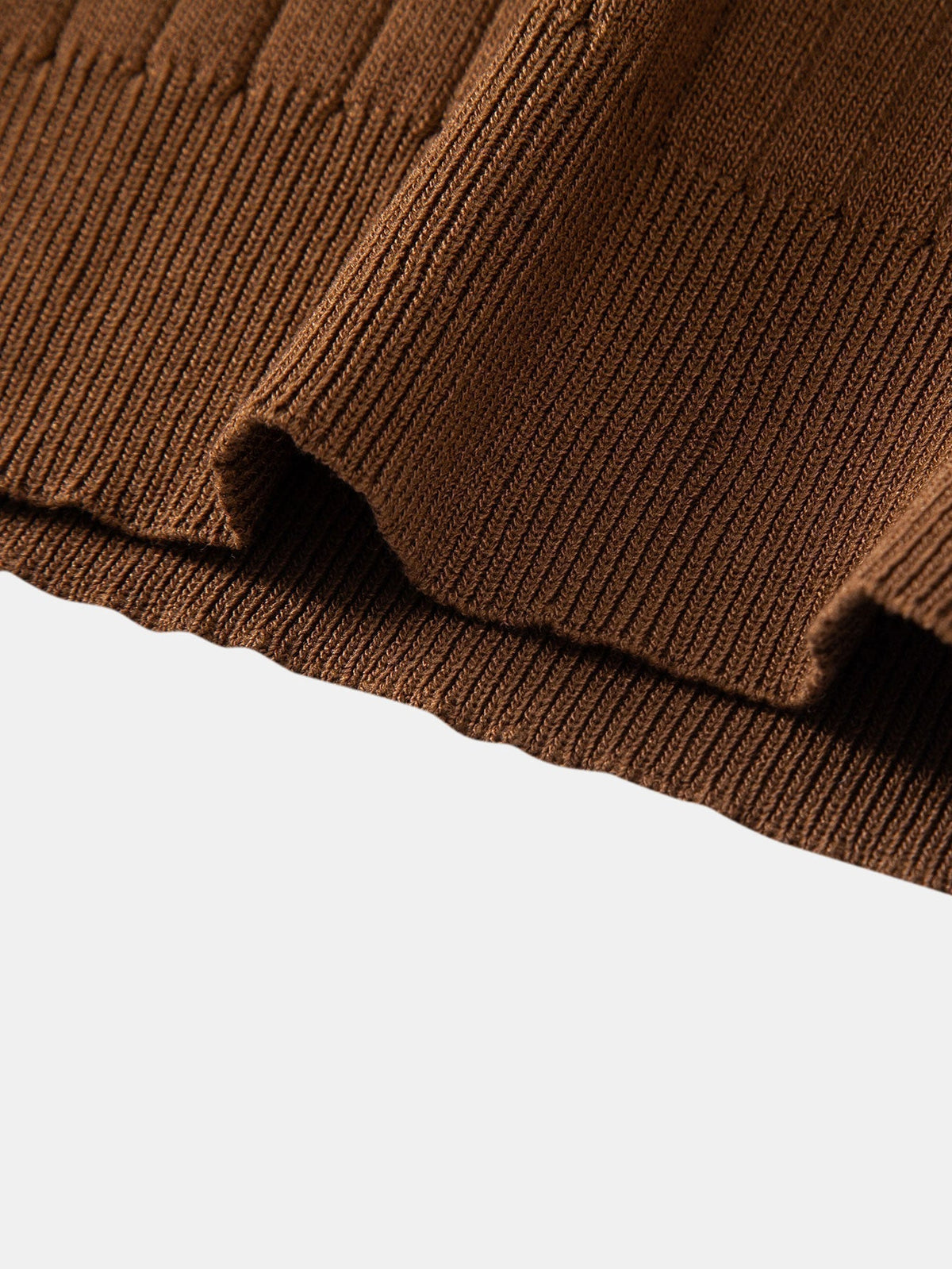 Gestreiftes V-Ausschnitt Strick-Polo