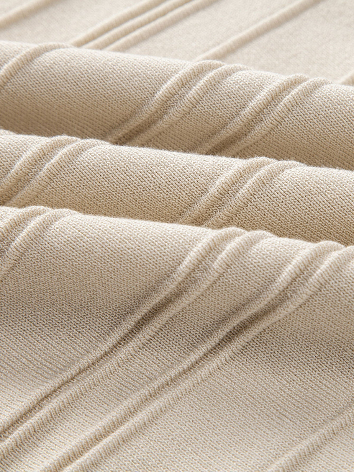 Gestreiftes Jacquard-Strick-Poloshirt mit Reißverschluss