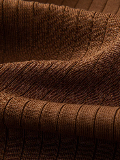 Gestreiftes V-Ausschnitt Strick-Polo