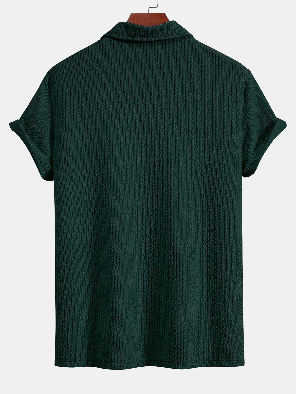 Strukturiertes V-Ausschnitt Polohemd & Hose Set