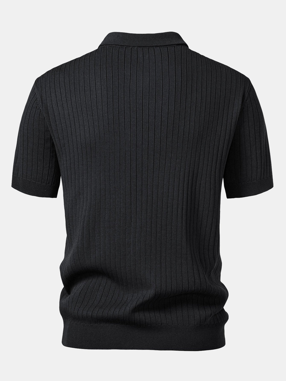 Gestreiftes V-Ausschnitt Strick-Polo