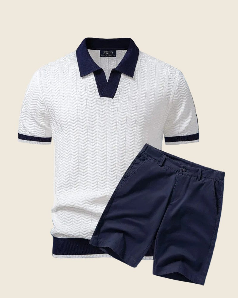 Poloshirt- und Shorts-Set im Old-Money-Stil