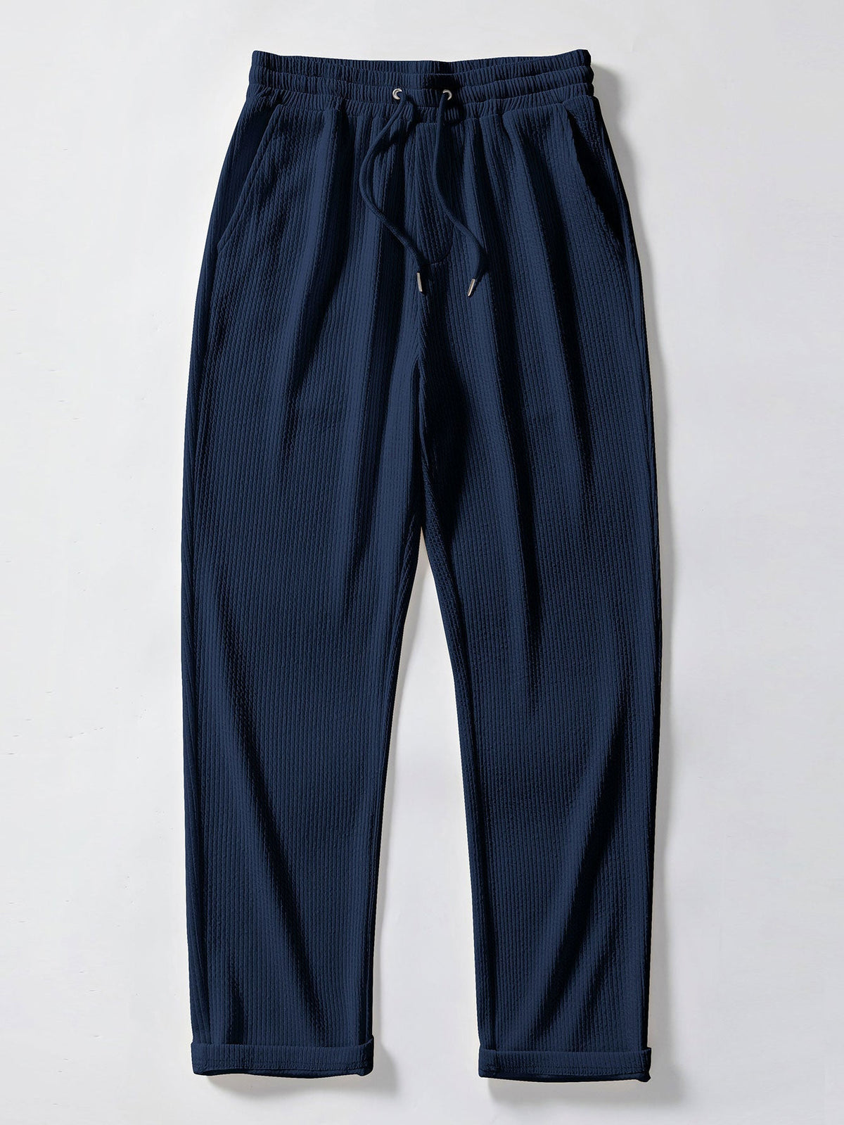 Strukturiertes V-Ausschnitt Polohemd & Hose Set