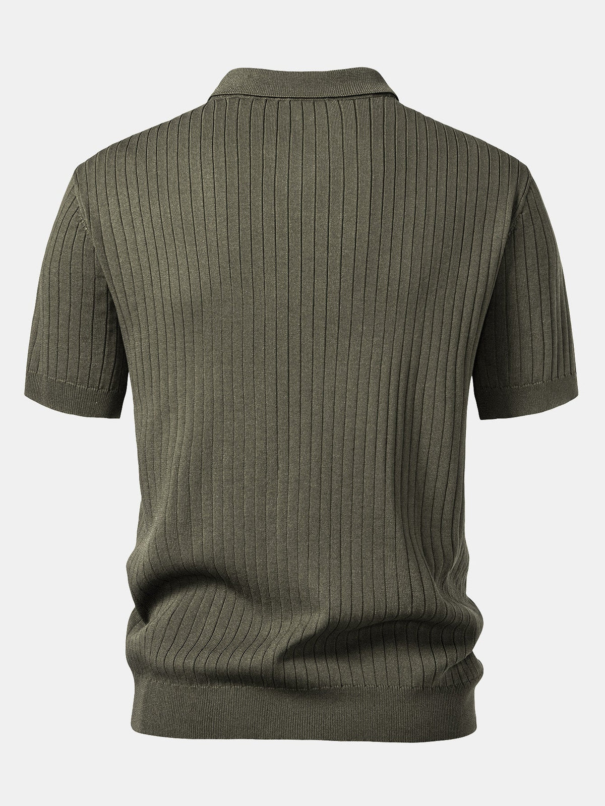 Gestreiftes V-Ausschnitt Strick-Polo