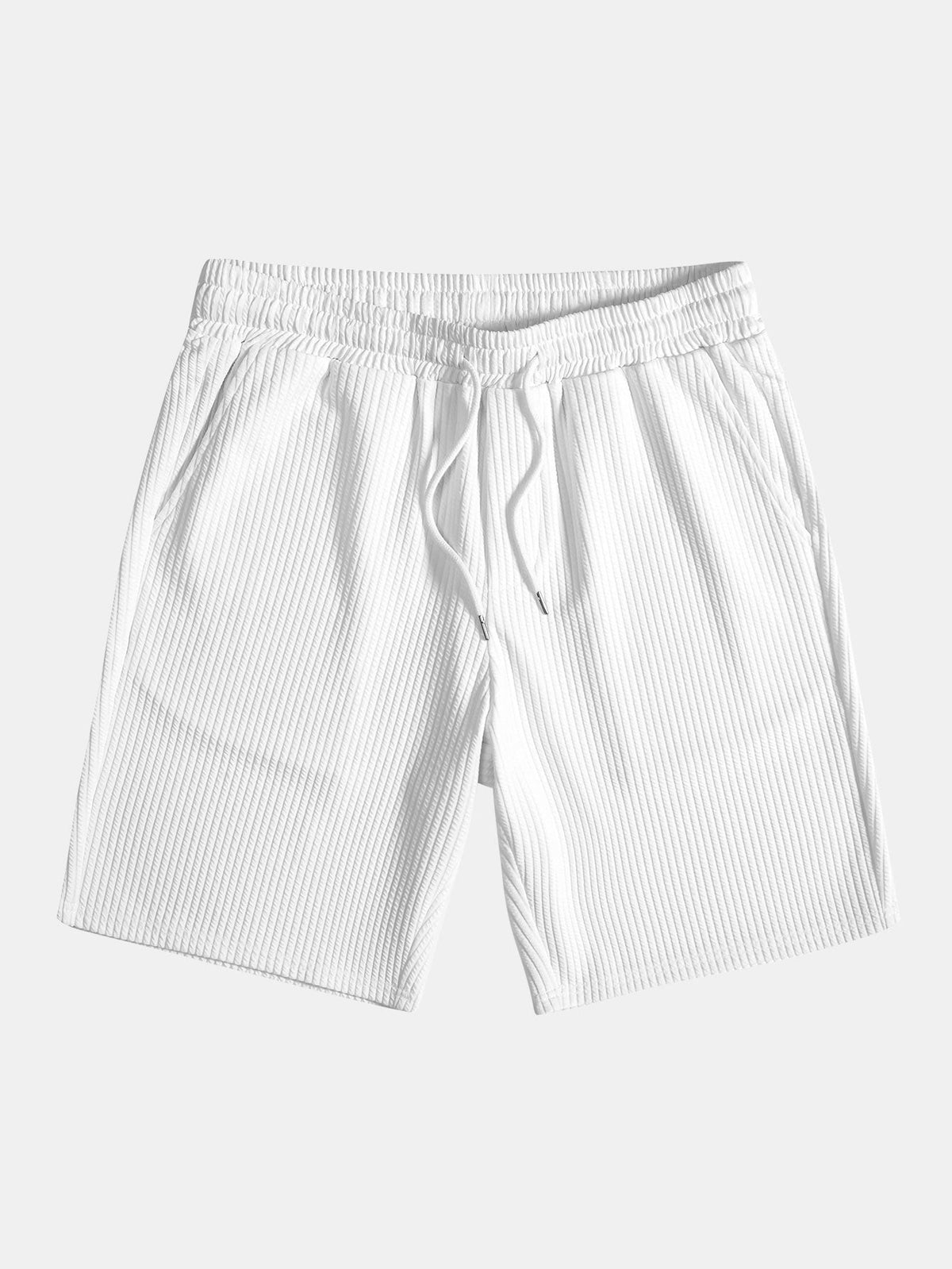 Strukturiertes V-Ausschnitt-Polo & Shorts