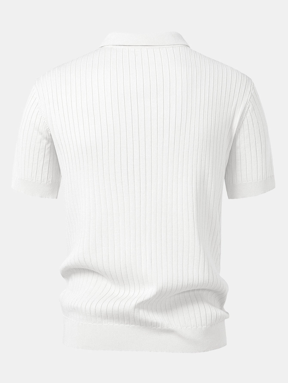 Gestreiftes V-Ausschnitt Strick-Polo