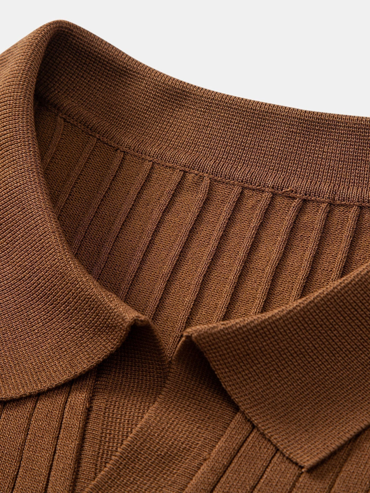 Gestreiftes V-Ausschnitt Strick-Polo