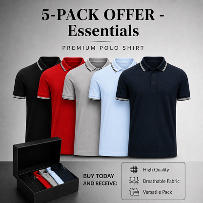 5er-Pack klassische Poloshirts
