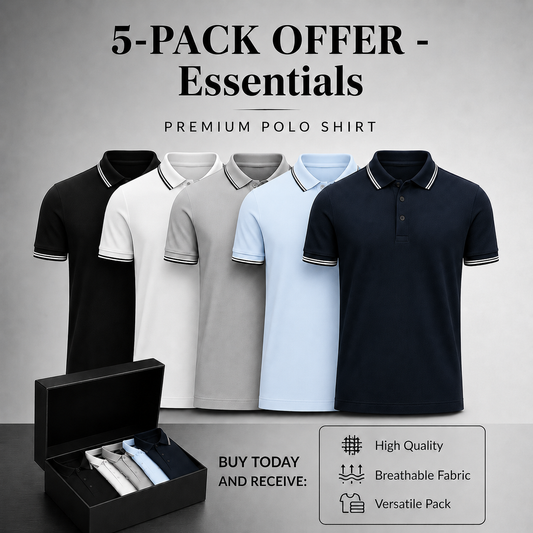 5er-Pack klassische Poloshirts