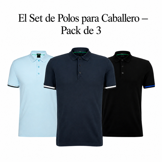 3er-Pack klassische Polos