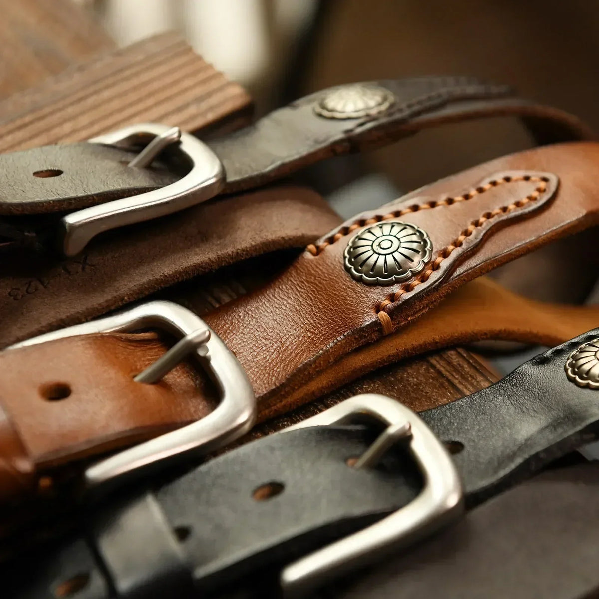 Handgefertigter Westernledergürtel