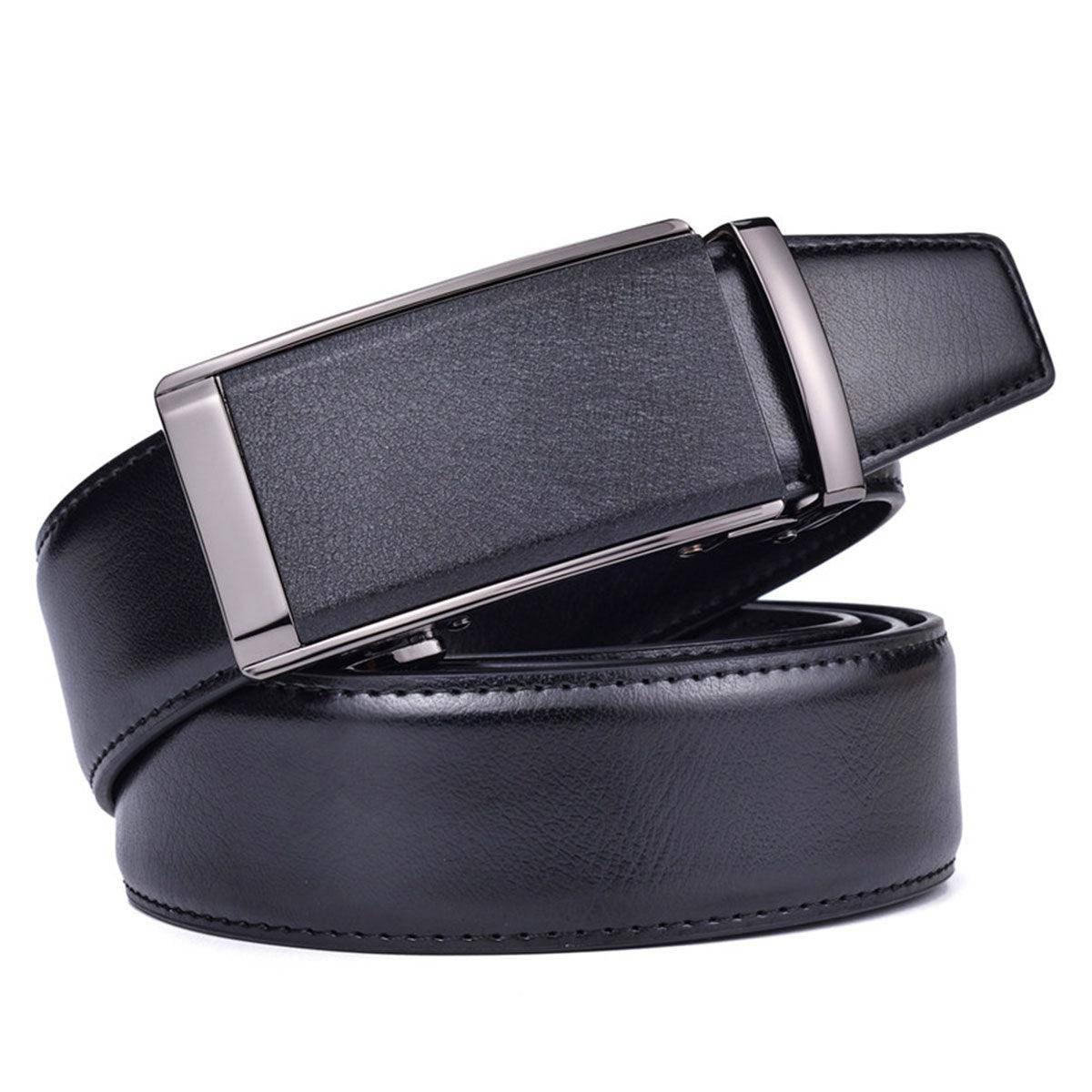 Schwarzer Anzug-Ledergürtel für Herren, Modell Camaro