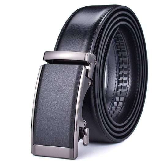 Schwarzer Anzug-Ledergürtel für Herren, Modell Camaro