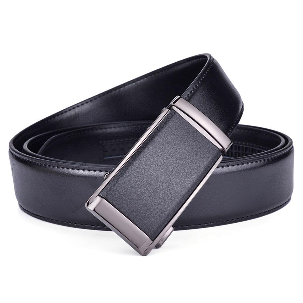Schwarzer Anzug-Ledergürtel für Herren, Modell Camaro