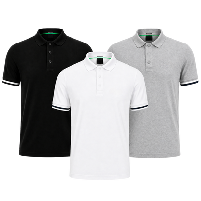 3er-Pack klassische Poloshirts