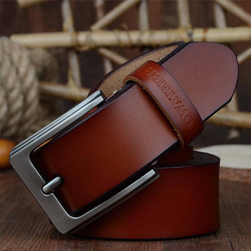 Eleganter Freizeitgürtel aus Leder für Herren, modernes Modell Goga