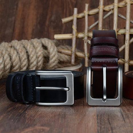 Eleganter Freizeitgürtel aus Leder für Herren, modernes Modell Goga