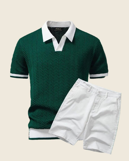Poloshirt- und Shorts-Set im Old-Money-Stil
