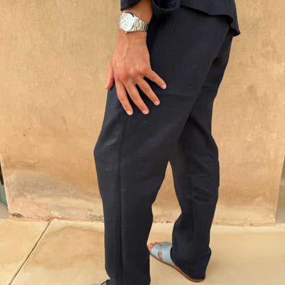 Capri-Leinenhose