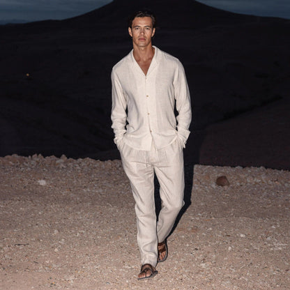 Capri-Leinenhose