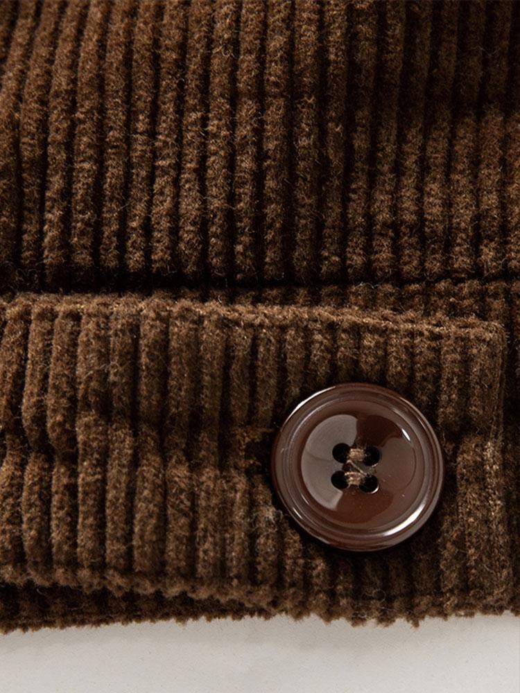 Teddy-Fleece gefütterte Baumwoll-Kordjacke