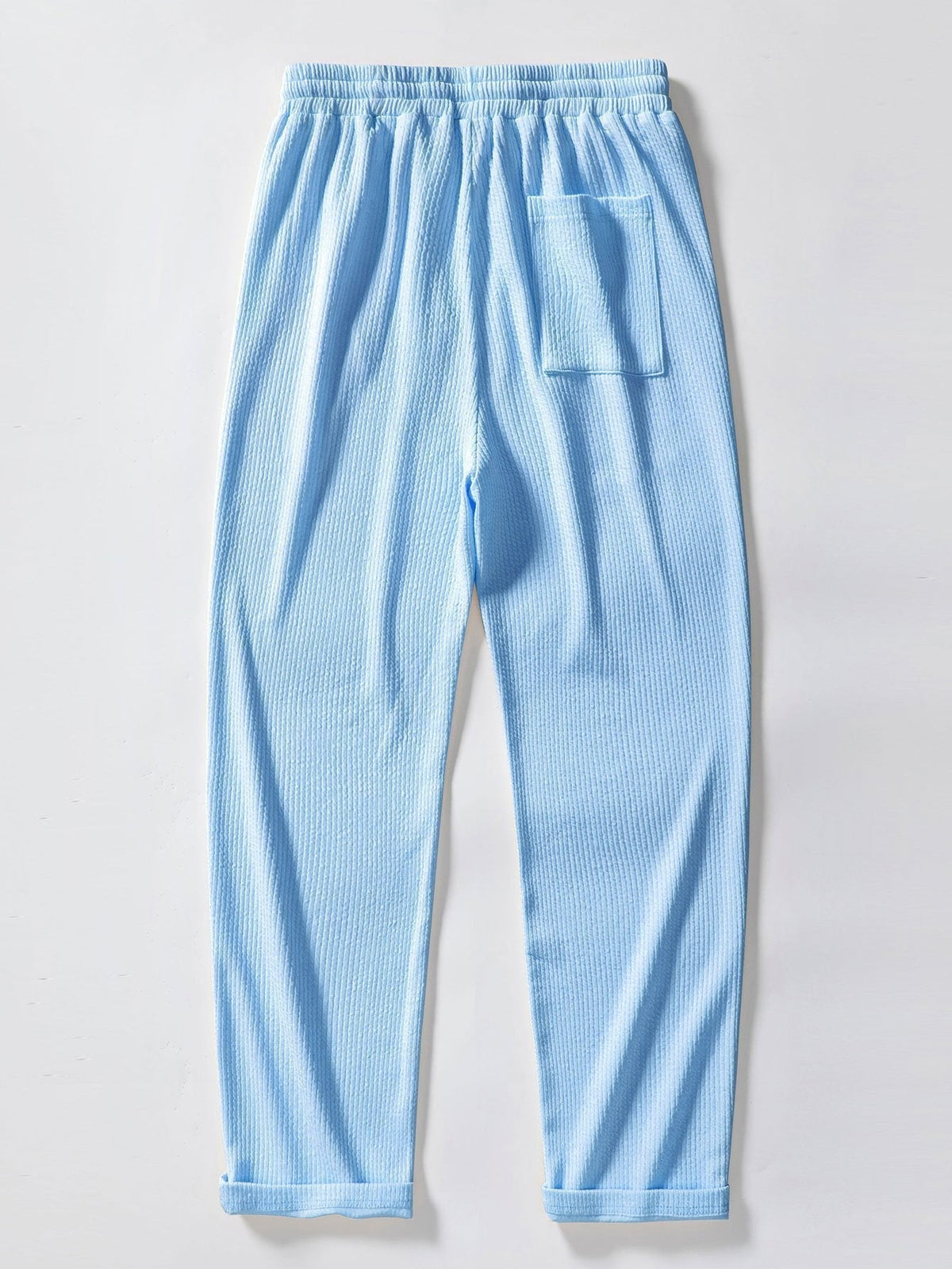 Strukturiertes V-Ausschnitt Polohemd & Hose Set