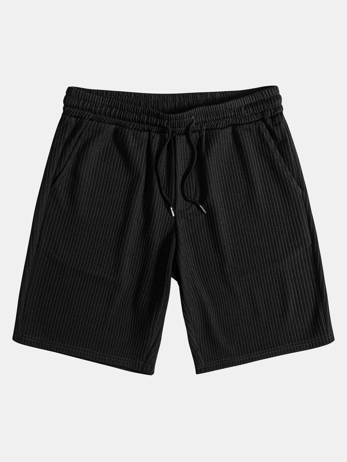 Strukturiertes V-Ausschnitt-Polo & Shorts