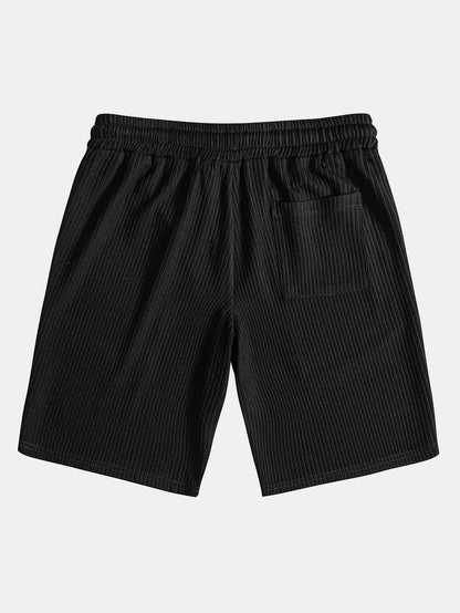Strukturiertes V-Ausschnitt-Polo & Shorts