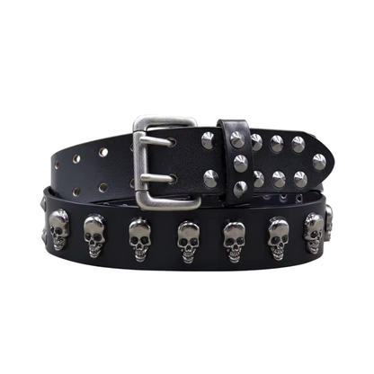 Echtleder-Nieten-Gürtel für Herren – Punk-Totenkopf- & Tiernieten-Gürtel, 3,8 cm