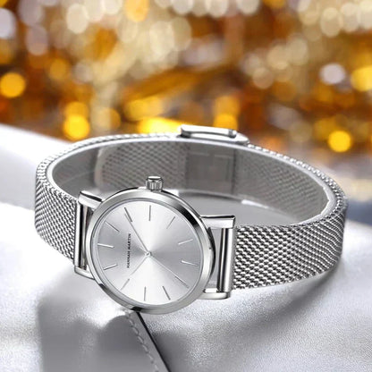 Runde Damenarmbanduhr