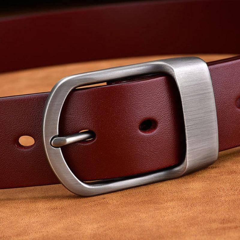 Ledergürtel für Herren, matte Schnalle, Vintage Revival